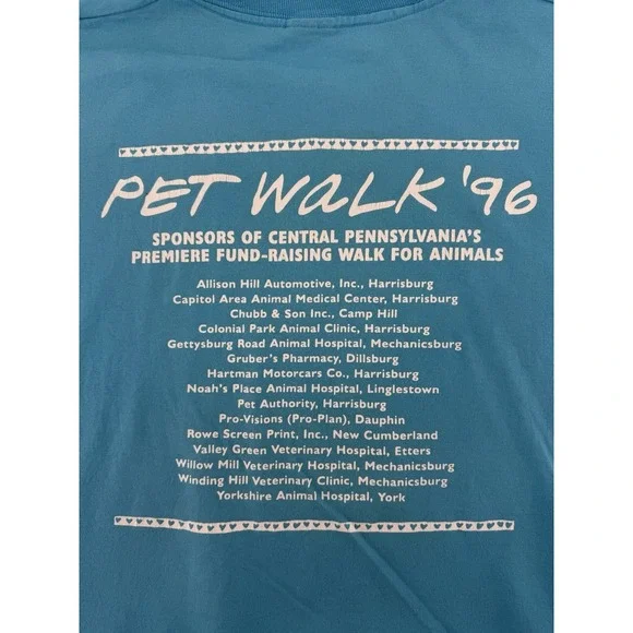 Vintage 90s Fruit of the Loom Best Pet Walk 1996 T-Shirt Size XL Single Stitch - Picture 5 of 10
